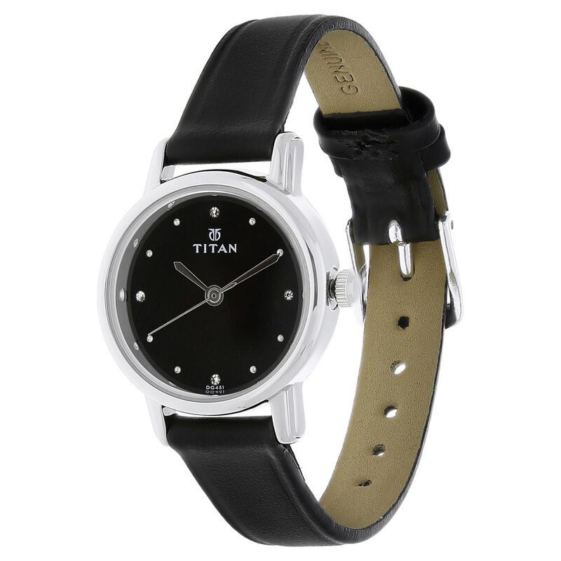 Buy Online Titan Karishma Black Dial Analog Leather Strap watch for