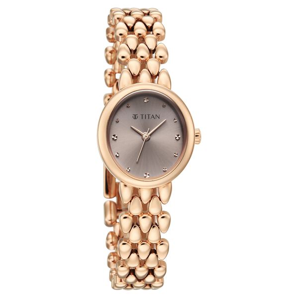 Titan Purple Serein Quartz Analog Rose Gold Dial Rose Gold Metal Strap Watch For Women - image number 1