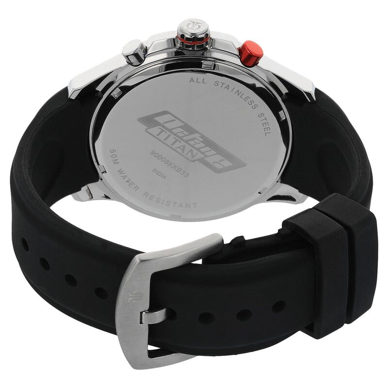 Titan Octane Silver Dial Chronograph Silicone Strap watch for Men - image number 3