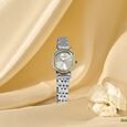 Poze By Sonata Quartz Analog White Mother of Pearl Dial Golden Stainless Steel Strap Watch For Women