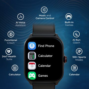 Titan Zeal with 4.69 cm AMOLED Display with AOD, Functional Crown, Smartwatch with Black Mesh Strap