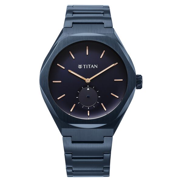 Titan Contour Analog with Small Second and Blue Dial Blue Stainless Steel Strap Watch for Men - image number 1