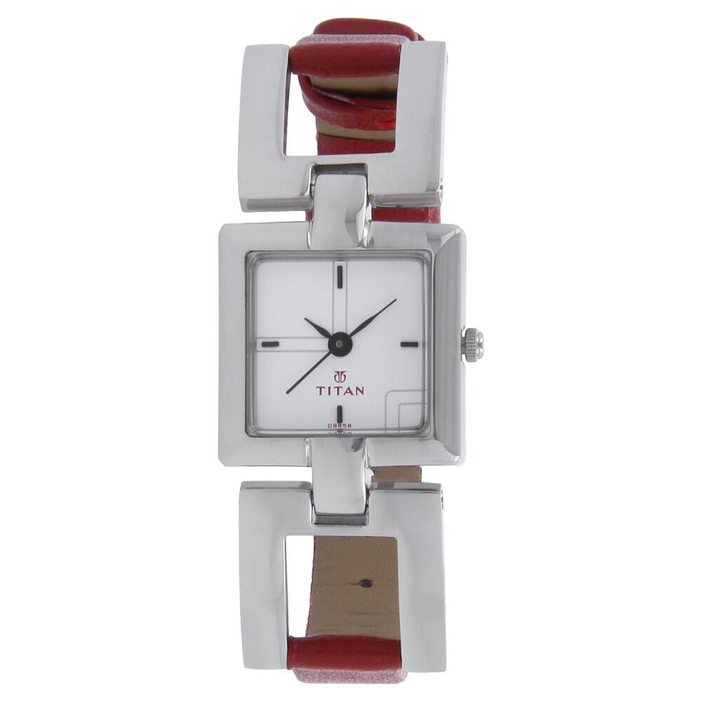 ラグジュアリー さま専用 Buy Online Titan Quartz Analog White Dial Leather Strap Watch for