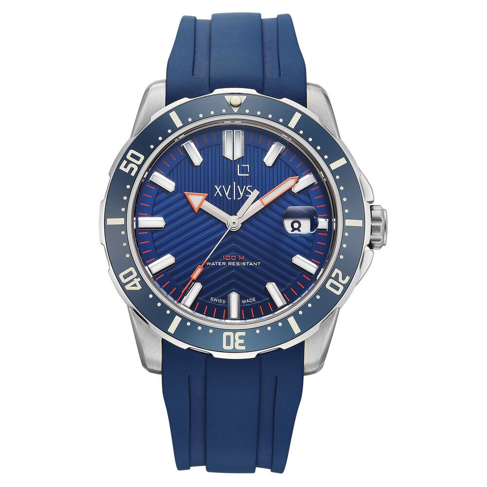 Xylys DiveX Quartz Analog Blue Dial with Blue Silicone Strap Watch for Men-picture-15