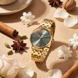 Poze By Sonata Quartz Analog green&nbsp;Dial Golden Stainless Steel Strap Watch For Women - image number 0