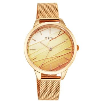 Titan Purple Glam It Up Multicoloured Dial Women Watch With Stainless Steel Strap