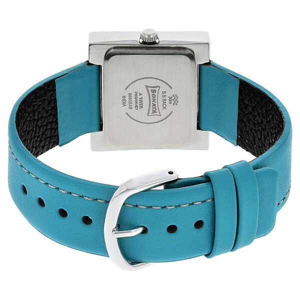 Sonata Quartz Analog Silver Dial Leather Strap Watch for Women - image number 3