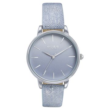 Sonata Poze Quartz Analog Silver Dial Pink Color Leather Strap Watch For Women