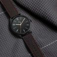 Titan Men's Minimalist Zen Watch Black: Sleek Leather Strap with Contrast Hands - image number 0