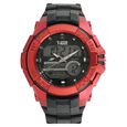 SF Quartz Analog Digital Black Dial Plastic Strap Watch for Men