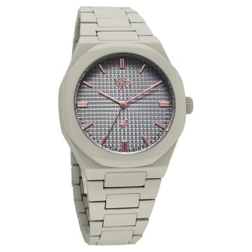 Vyb Hustler By Fastrack Quartz Analog Grey Dial Metal Strap Watch For Guys