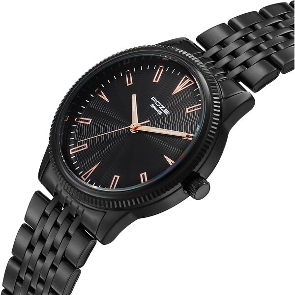 Sonata Poze Quartz Analog Black Dial Black Metal Strap Watch For Men - image number 4