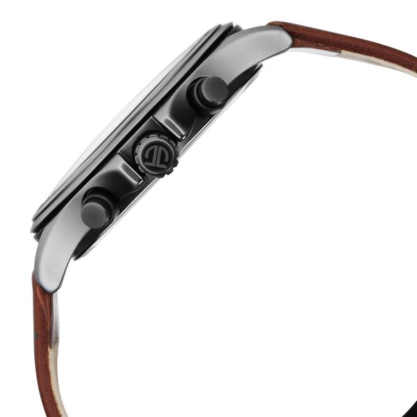 Titan Workwear Silver Dual Time Quartz Leather Strap watch for Men - image number 3