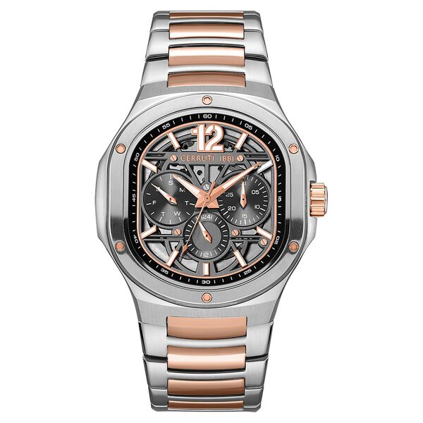 Cerruti 1881 Quartz Multifunction Grey Dial Two Toned Stainless Steel Strap Watch For Men - image number 0