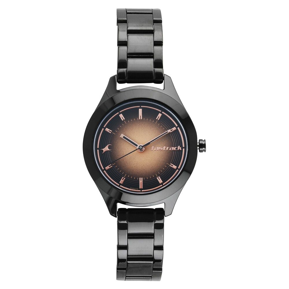 Fastrack All Nighters Quartz Analog Bicolour Dial Metal Strap Watch for Girls