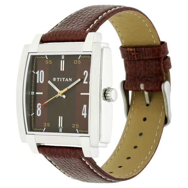 Titan Analog Brown Dial Leather Strap watch for Men - image number 1