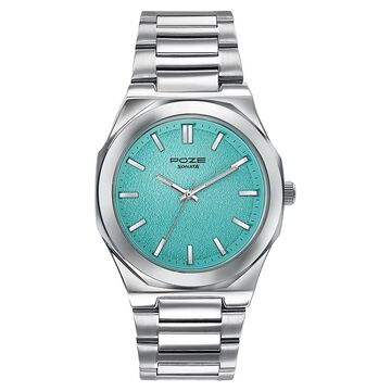 Sonata Poze Quartz Analog Blue Dial Silver Colour Stainless Steel Strap Watch For Men
