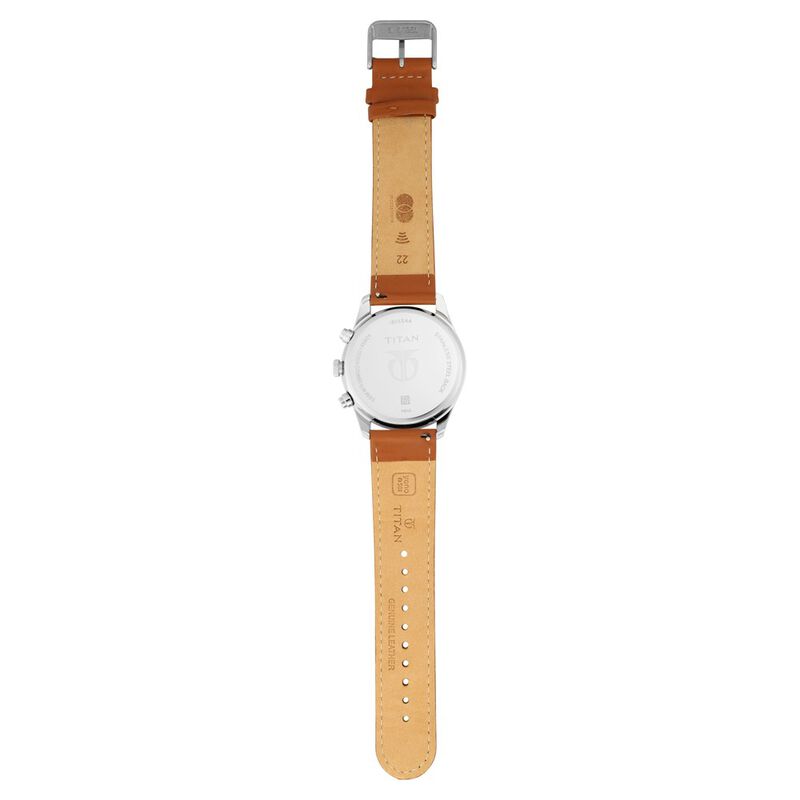 Titan Pay White Dial Quartz Multifunction Leather Strap watch for Men - image number 5