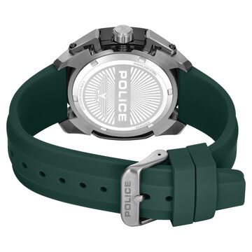 Police Quartz Multifunction Green Dial Green Silicone Strap Watch For Men