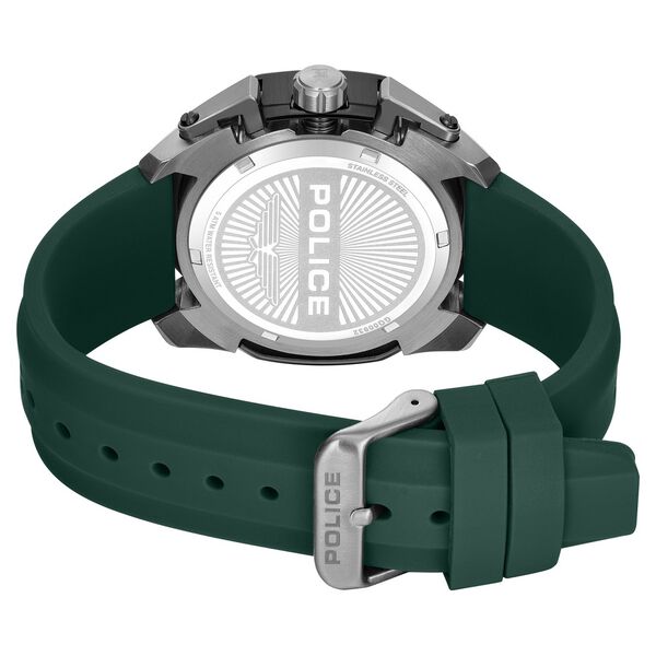 Police Quartz Multifunction Green Dial Green Silicone Strap Watch For Men - image number 3
