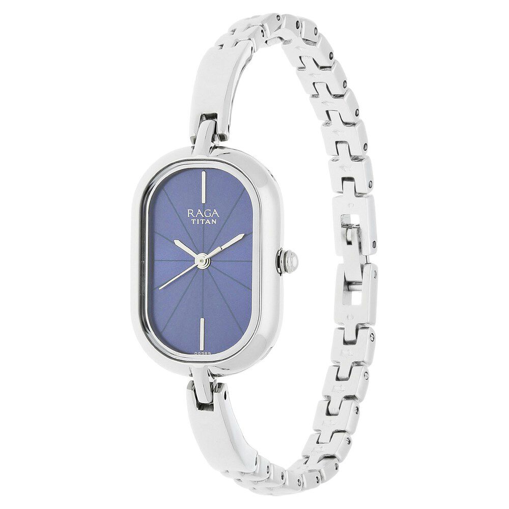 Buy Online Titan Raga Viva Blue Dial Women Watch With Metal Strap