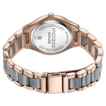 Sonata Poze Quartz Analog Grey Dial Metal Strap Watch For Women