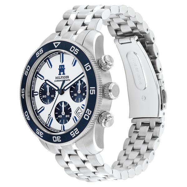 Tommy Hilfiger Chronograph White Dial Stainless Steel Strap Watch For Men - image number 1
