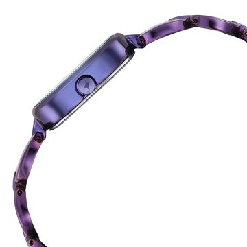 Fastrack Style Up Quartz Analog Purple Mother Of Pearl Dial Purple Metal Strap Watch For Girls