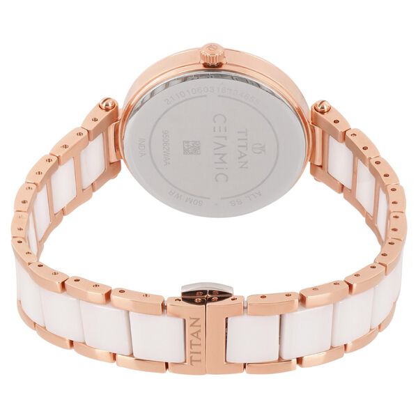 Titan Ceramics Blue Dial Quartz Multifunction Stainless Steel and Ceramic Strap watch for Women - image number 4