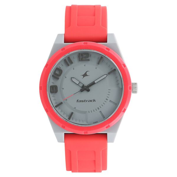 Fastrack Trendies Quartz Analog Grey Dial Silicone Strap Watch for Guys - image number 0