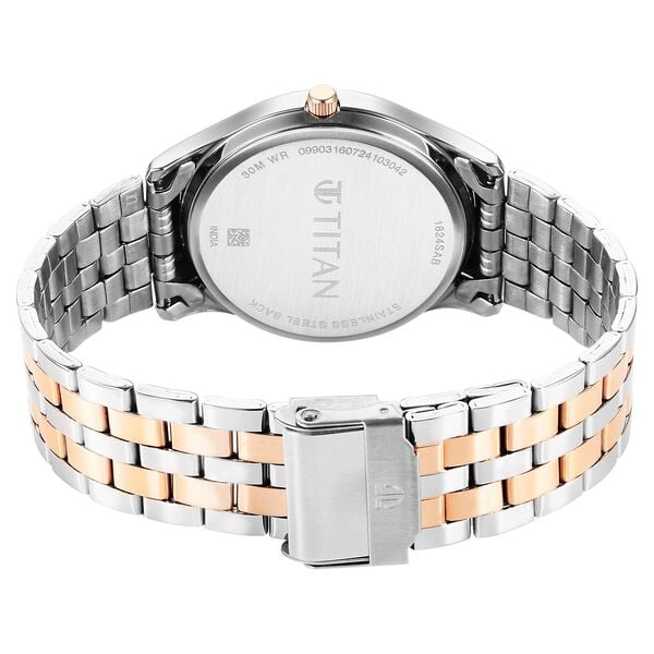 Titan Karishma Quartz Analog with Day and Date Blue Dial Stainless Steel Strap Watch For Men - image number 4