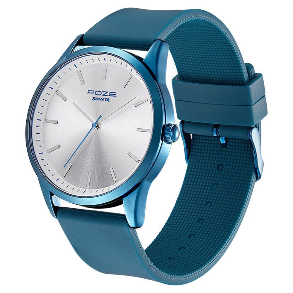 Buy Online Poze by Sonata Quartz Analog Silver Dial Silicone Strap