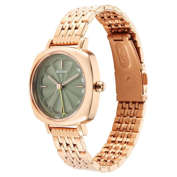 Titan Neo Green Dial Stainless Steel Strap Watch for Women - image number 2