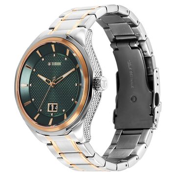 Titan Regalia Opulent Quartz Analog with Date Green Dial With Two Toned Stainless Steel Strap Watch For Men