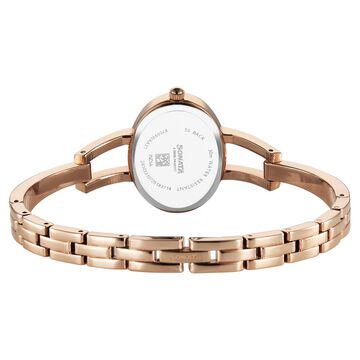 Sonata Aura Quartz Analog Green Dial Rose Gold Stainless Steel Strap Watch For Women