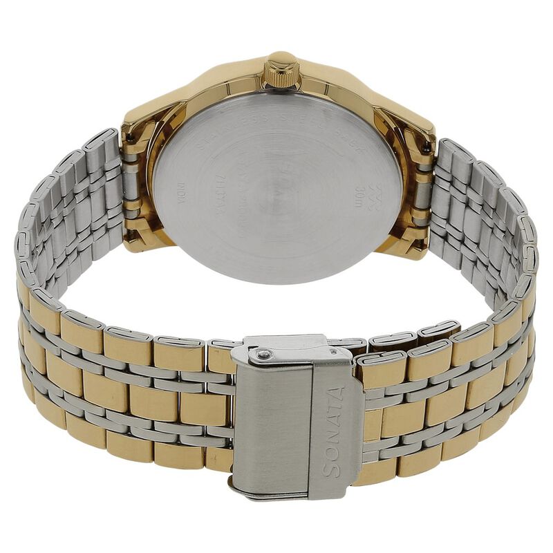 Sonata Quartz Analog with Day and Date Silver Dial Stainless Steel Strap Watch for Men - image number 3