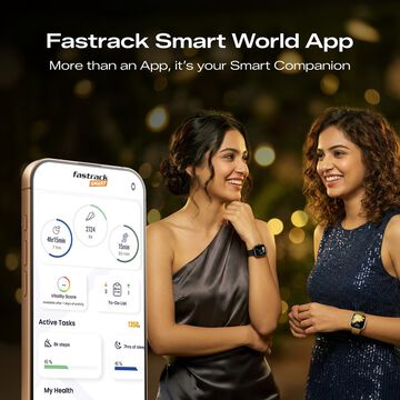 Fastrack Noir Rizz Women Smartwatch with 1.72" inch HD Display, Womens Health, Functional Crown, BT Calling, SpO2, Additional Silicone Strap