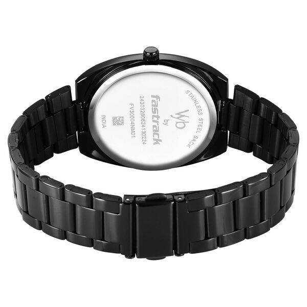 Fastrack Vyb Aviator Quartz Analog Black Dial Black Metal Strap Watch For Guys - image number 5