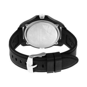 Fastrack Dual Time Quartz Analog Black Dial Silicone Strap Watch for Guys