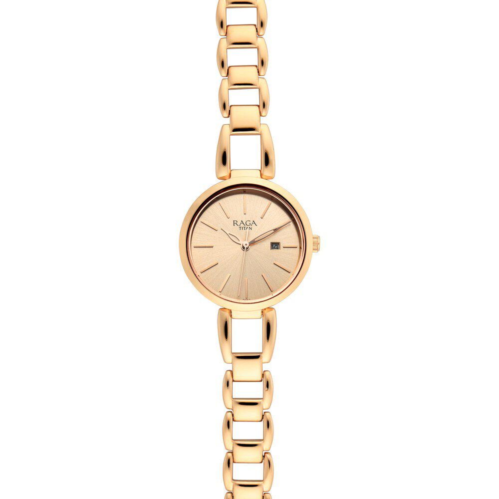 Buy Online Raga Women s Viva Trendsetter Rose Gold Watch ns2642wm01 Titan