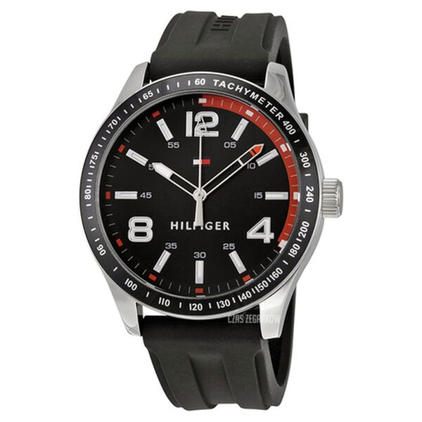Tommy Hilfiger Quartz Analog Black Dial Silicone Strap Watch for Men - image number 0