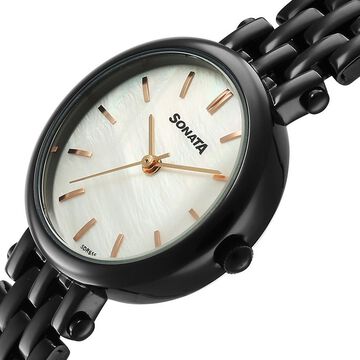 Sonata Eternia Quartz Analog White Dial Metal Strap Watch For Women