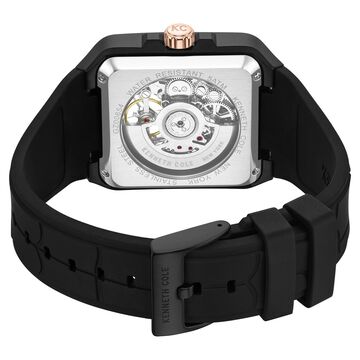 Kenneth Cole Automatic With Self Winding Automatic With Self Winding Grey Dial Silicone Strap Watch For Men