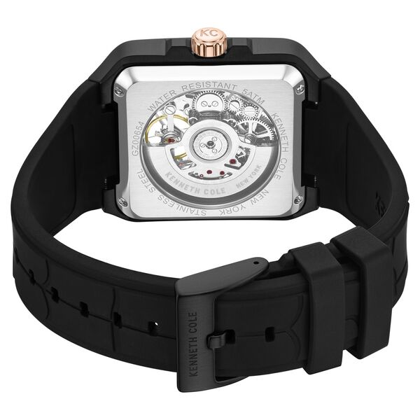 Kenneth Cole Automatic With Self Winding Automatic With Self Winding Grey Dial Silicone Strap Watch For Men - image number 4