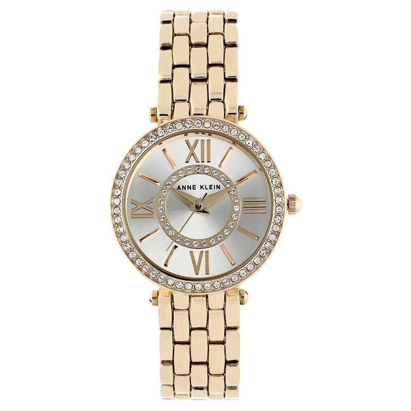 Anne Klein Quartz Analog White Dial Metal Strap Watch for Women