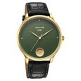 Sonata Sonata Gold Quartz Analog Sacred Forest Green With Gold Coin Dial Black Leather Strap Watch For Men - image number 0