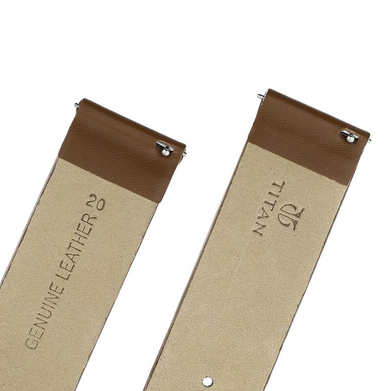 20 mm Brown Genuine Leather Strap for Men - image number 4