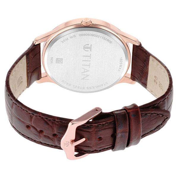 Titan Rose Gold Dial Analog with Date Leather Strap watch for Men - image number 4