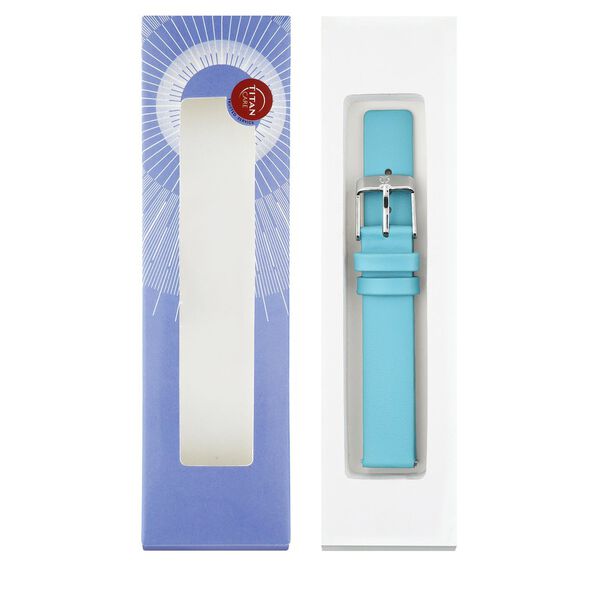 16 mm Blue Genuine Leather Strap for Women - image number 7