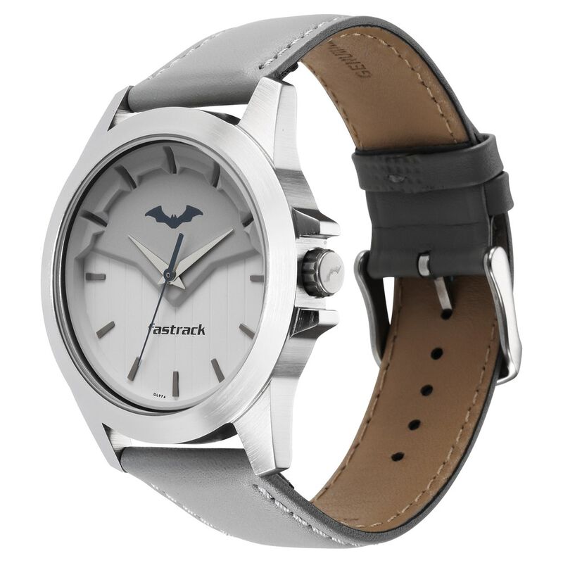 Fastrack Batman Quartz Analog Grey Dial Leather Strap Watch for Guys - image number 3